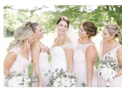 Bridal party with even, sun-kissed spray tans